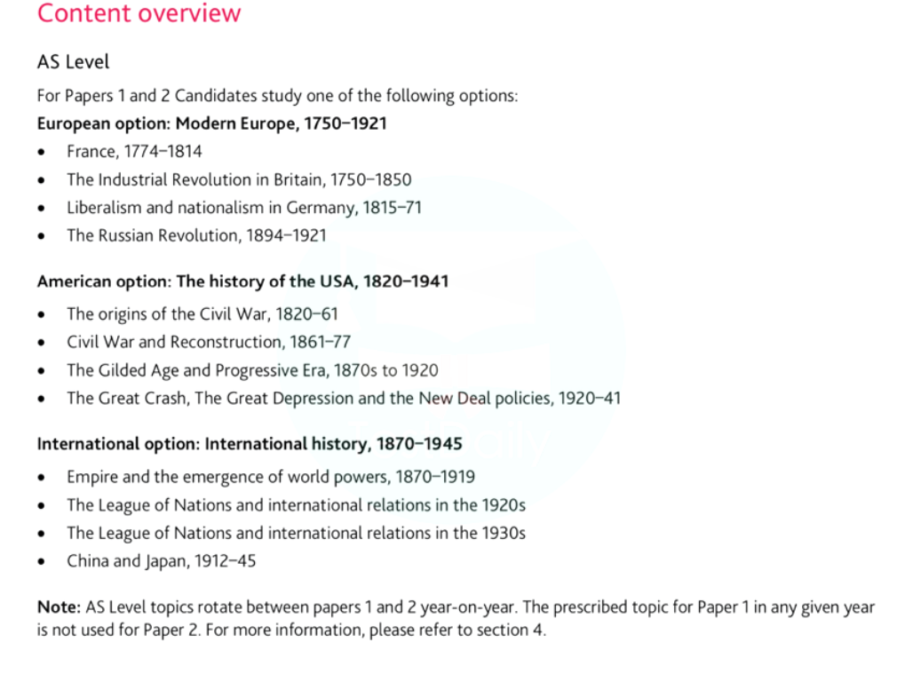 AS美国史需要掌握哪些内容？